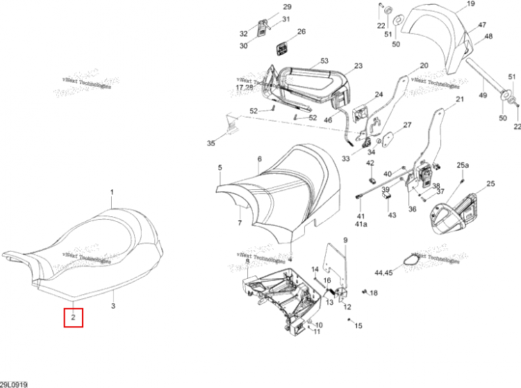 Передний сиденье поролон XU Ski-Doo Expedition TUV 600 H.O. SDI REV-XU (2009) (510004868)