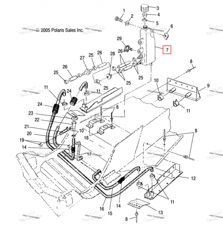 Перелив бачок с FITTINGS Polaris Widetrak LX (2006) (5431733)