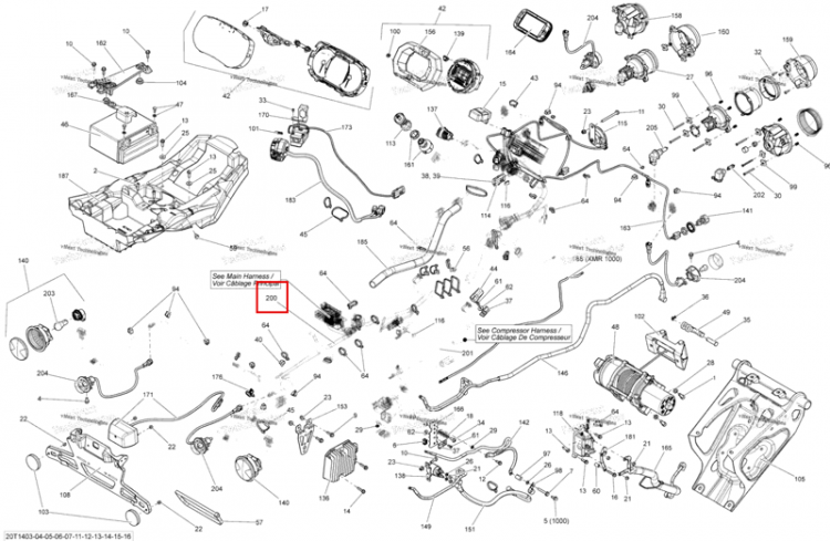 Жгут в сборе Can-Am Outlander 1000 EFI DPS XT XT-P (2014) (710003626)