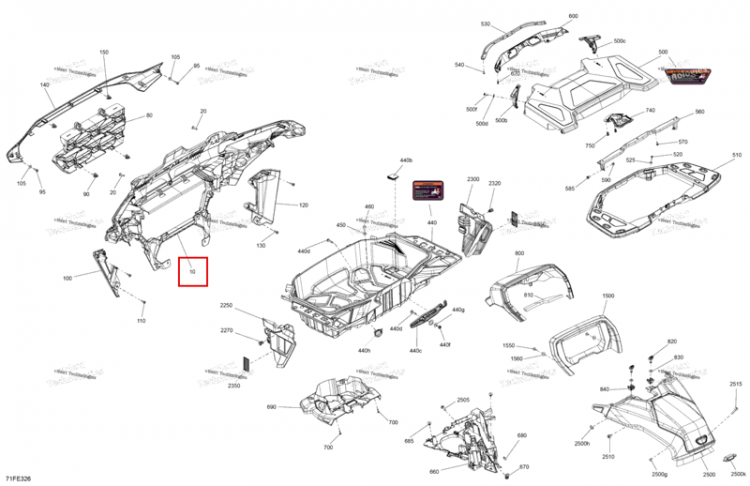 Передний решётка Can-Am Outlander 4x4 XT 1000R (2025) (705015377)