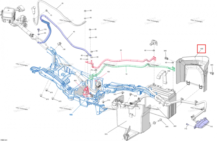 Аккумулятор крышка Can-Am Outlander 4x4 XT 1000R (2025) (710008267)