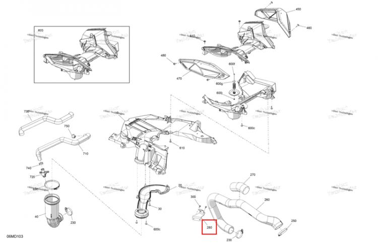 Шланг опора Ski-Doo Expedition 900 ACE Turbo SE (2024) (508001180)