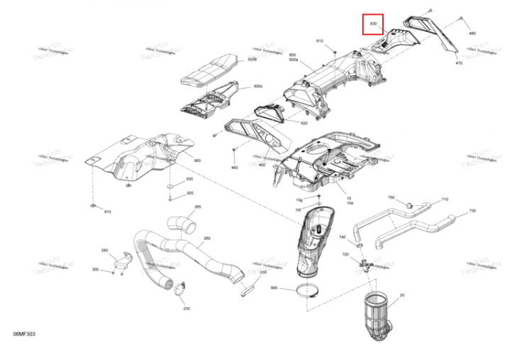 Правый резонатор Ski-Doo Expedition LE 900 ACE Turbo (2026) (508001200)