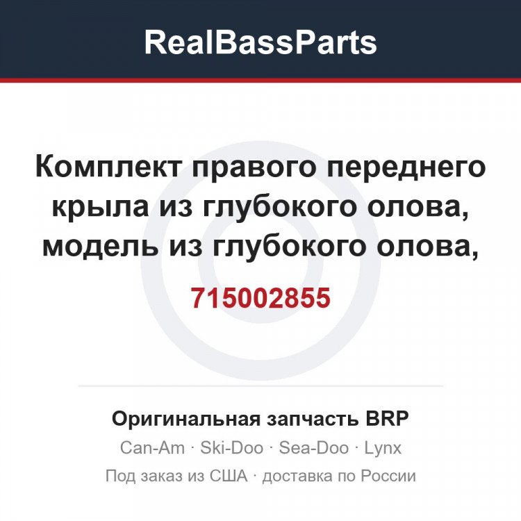 715002855 Комплект правого переднего крыла из глубокого олова, модель из глубокого олова, международная модель