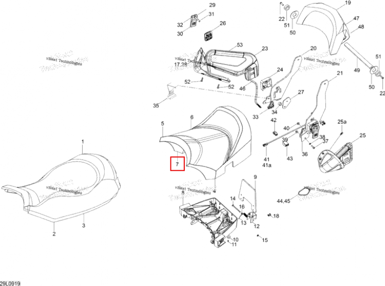 Поролон сиденье Ski-Doo Expedition TUV 600 H.O. SDI REV-XU (2009) (510004871)
