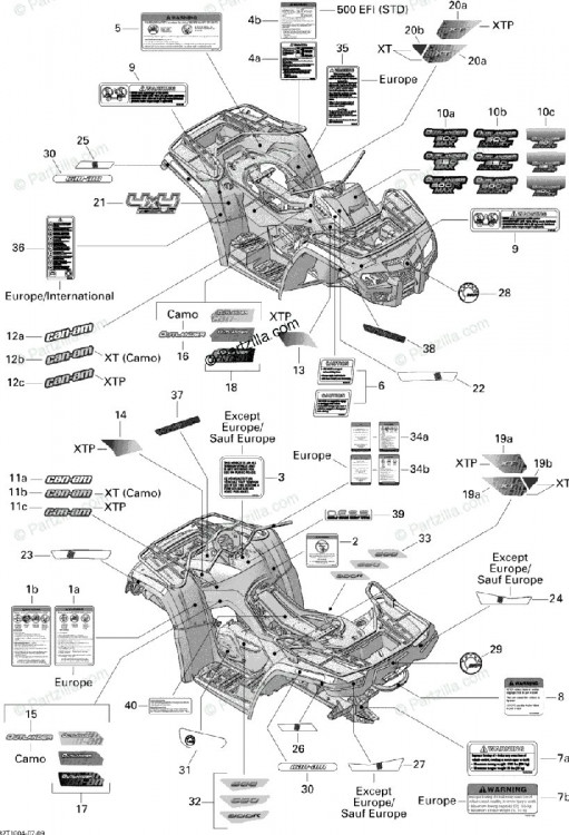 704901566 Наклейка на консоль, 650 MAX XTP 650 EFI XTP