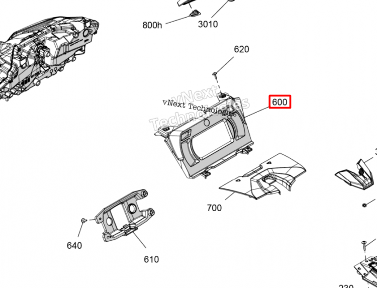 517307734 Корпус приборной панели Ski-Doo