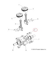 421-1114Y Вкладыш коренной желтый для квадроциклов Polaris RZR 900/1000 3514662-004