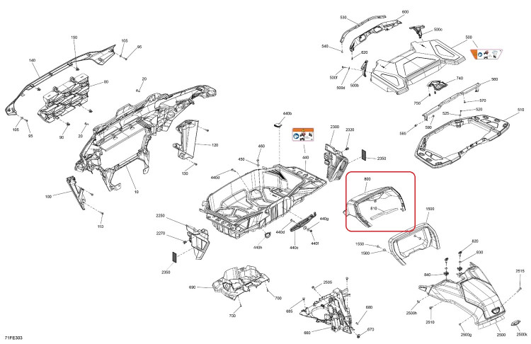 705015788 Корпус приборной панели для квадроциклов Can-Am OUTLANDER G3