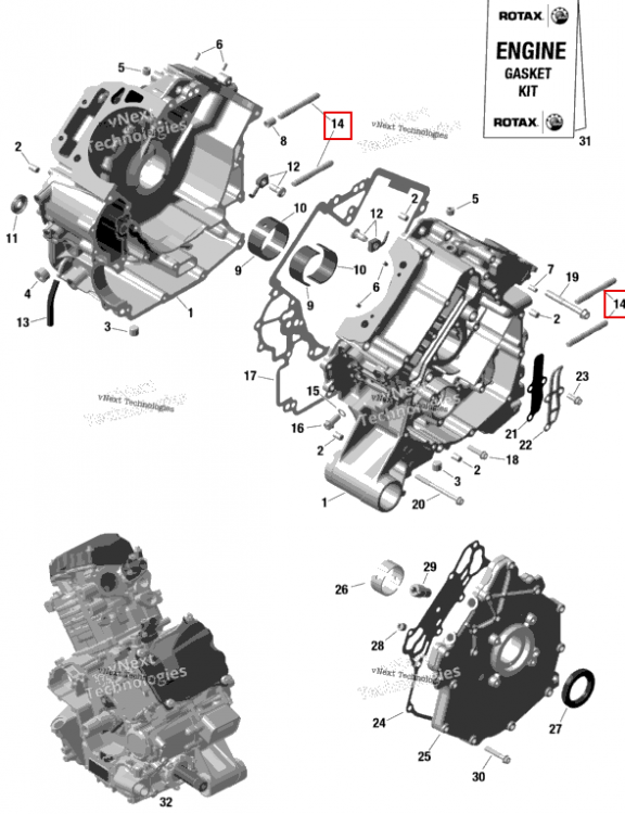 Шпилька M8 × 68 Can-Am Commander MAX 1000R EFI XT (2024) (420240817)