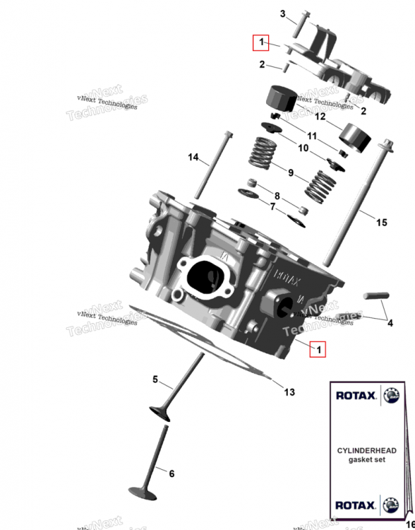 Головка цилиндра в сборе включает no 1 4 Can-Am Outlander 4x4 DPS 700 (2025) (420413565)