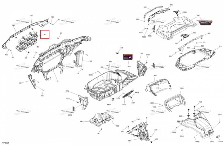 Воздушный Inlet решётка Can-Am Outlander 4x4 XT 1000R (2025) (705017947)