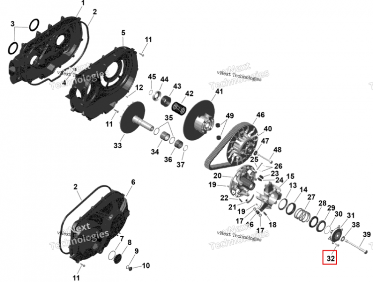 Винт с шестигранной головкой M8 × 2 Can-Am Outlander 4x4 XT 1000R (2025) (420841085)