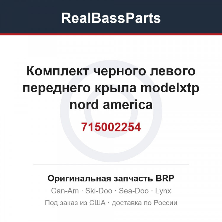 715002254 Комплект черного левого переднего крыла modelxtp nord america