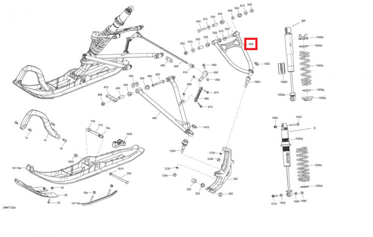 505074609 Рычаг левый верхний VOEVODA G4 Ski-Doo LH Upper Arm 36" 505073746 505074217 ARM-UPL-G4, фото 3