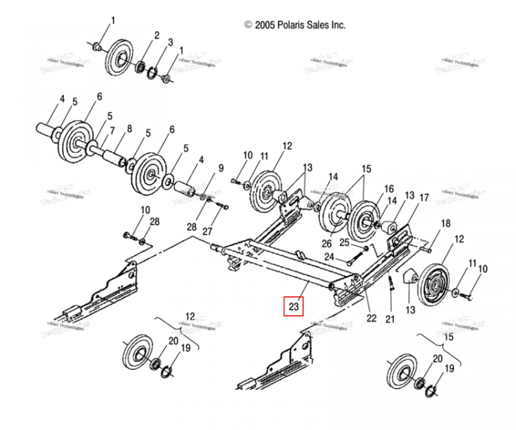 Вал PIVOT рычаг Polaris Widetrak LX (2006) (5020725)