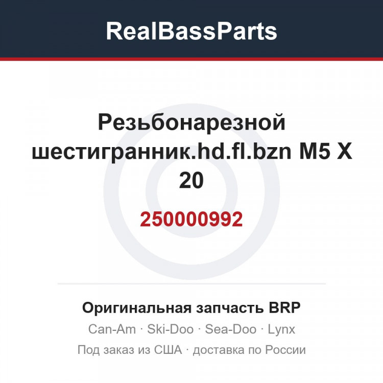 250000992 Резьбонарезной шестигранник.hd.fl.bzn M5 X 20