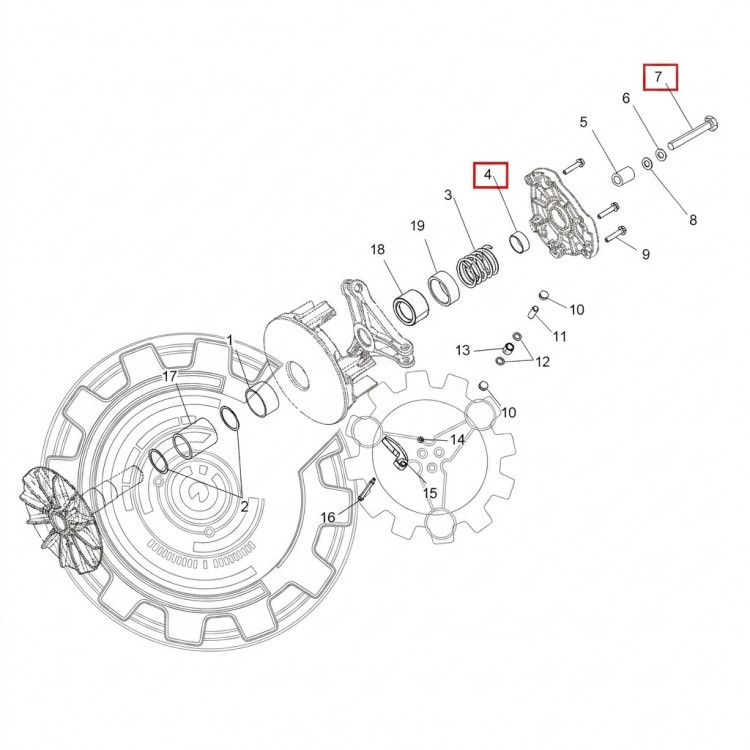 3514684 Втулка скольжения крышки ведущего вариатора для квадроциклов Polaris 3514684