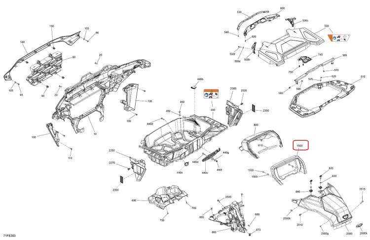 705017853 Облицовка приборной панели для квадрциклов Can-Am OUTLANDER G3