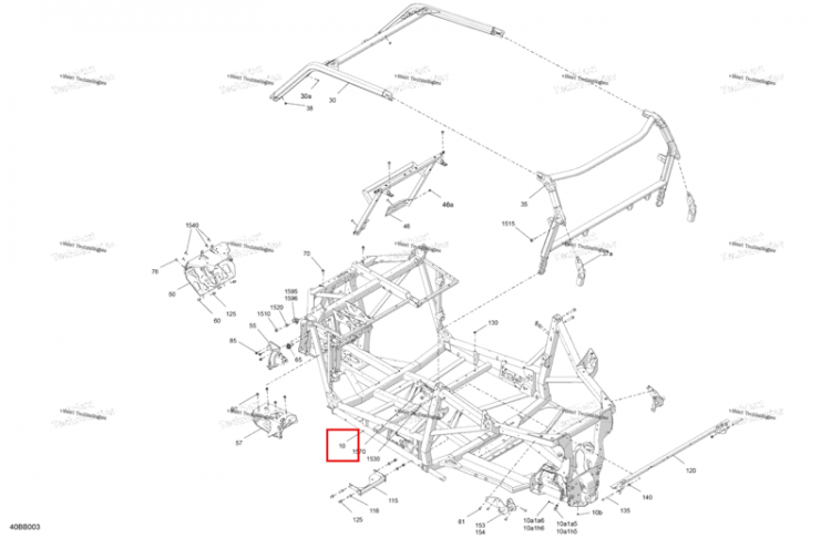 Чёрный рама комплект включает 10 to 10 b Can-Am Commander 1000R EFI DPS (2022) (715009396)