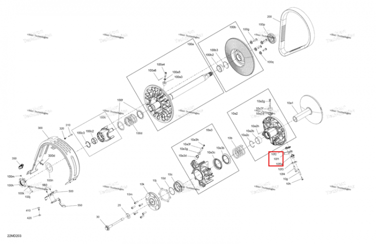 Рампа шкив 992 Ski-Doo Summit 850 E-TEC Turbo R X (2024) (417224761)