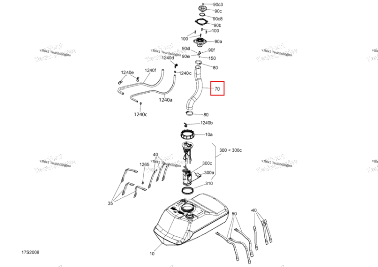 Formed шланг Sea-Doo GTX 300 (2020) (275500999)