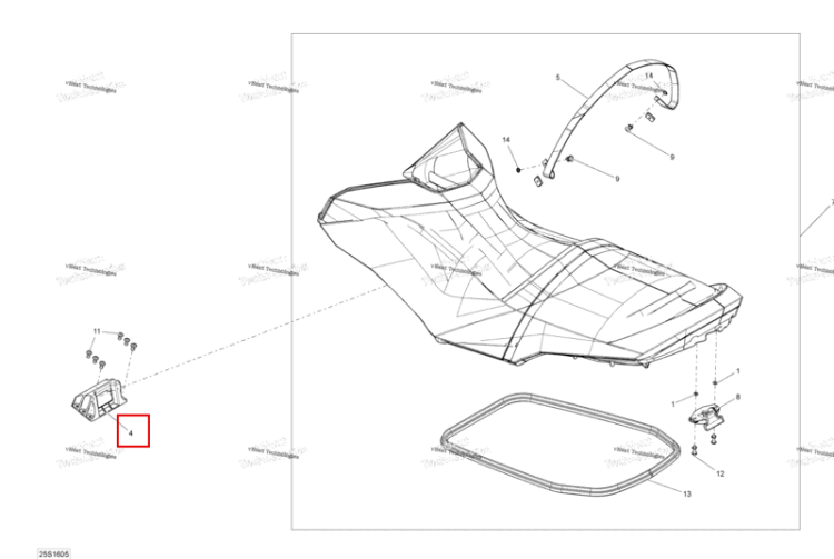 Сиденье розетка Sea-Doo RXP (2016) (269002151)