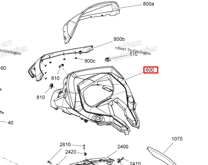 517306222 Корпус спидометра Ski-Doo TUNDRA
