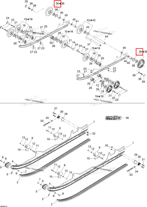 Колесо 180 в сборе жёлтый включает items 35 to 36 Ski-Doo 503190231