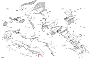 Левый задний капот b to 150 b a Ski-Doo 517307845