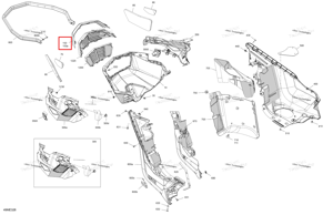 Платиновый серебристый матовый центральный облицовка a Ski-Doo 502008704