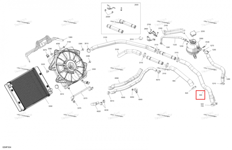 Радиатор шланг Ski-Doo Expedition LE 900 ACE Turbo (2026) (509001449)