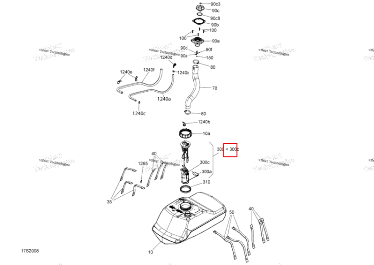 Насос топливный в сборе включает 300 TO 300 c Sea-Doo GTX 300 (2020) (275500996)