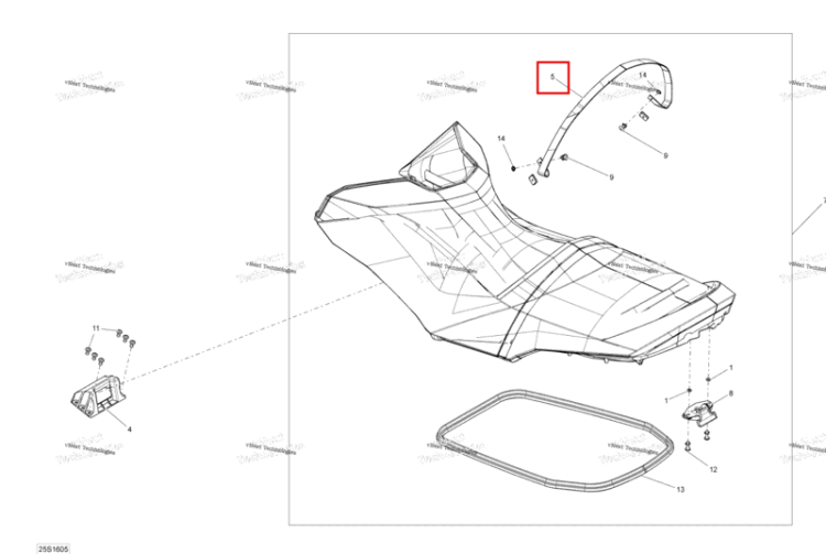 Сиденье ремень модель красный / чёрный Sea-Doo RXP (2016) (269002364)