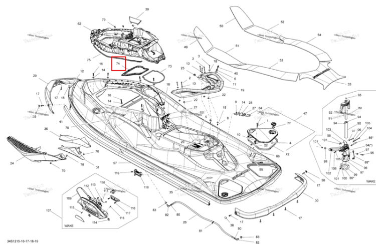 Сальник Sea-Doo RXT-X 260 RS (2012) (293250220)