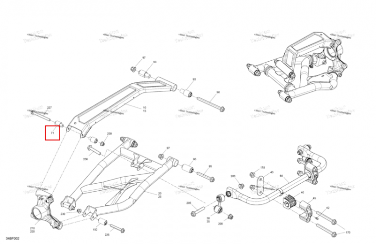 Подвески рычаг втулка Can-Am Commander 1000R EFI XT (2026) (706006100)