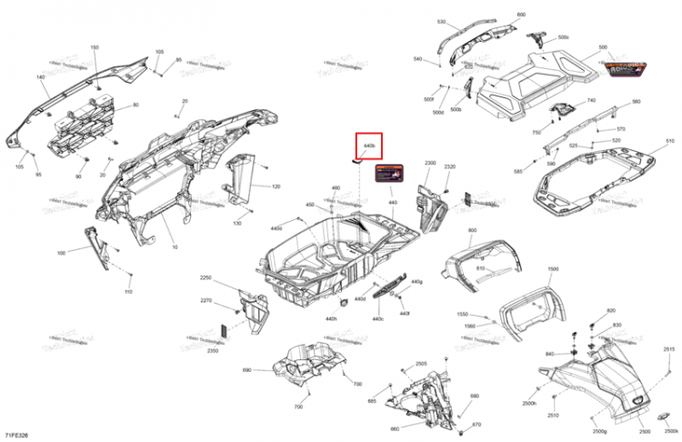 Коробка крышка Can-Am Outlander 4x4 XT 1000R (2025) (705015244)