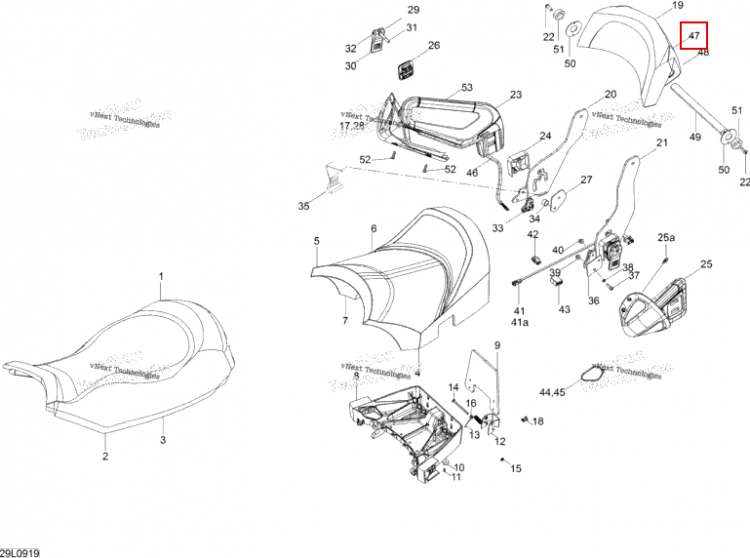 Поролон спинка Ski-Doo Expedition TUV 600 H.O. SDI REV-XU (2009) (510004985)