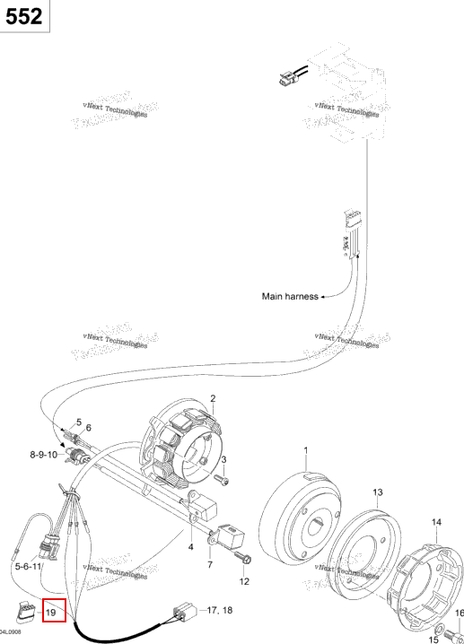 Штыревой корпус Ski-Doo Skandic SUV (2009) (M42618)