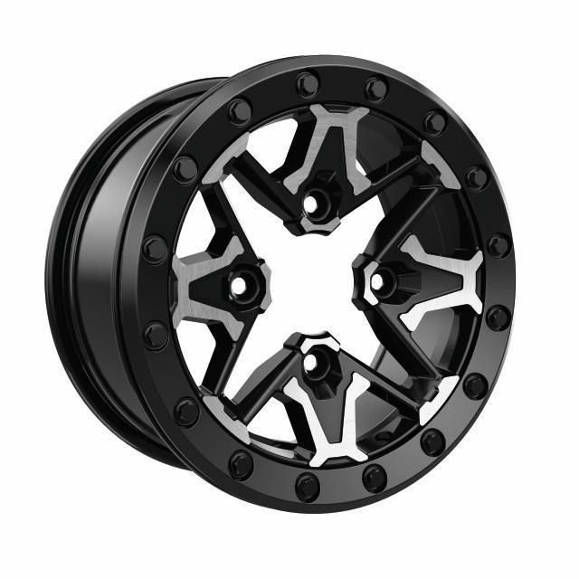 705402207 14 IN. MAVERICK X3 X RC BEADLOCK RIM / BLACK AND MACHINED