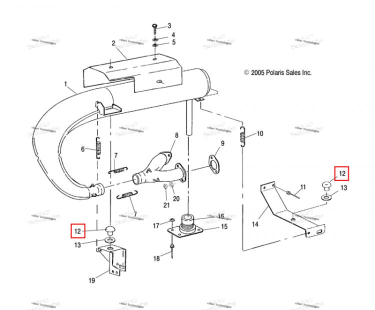 VIBRATION DAMPENER с RIBS Polaris Widetrak LX (2006) (5411576)