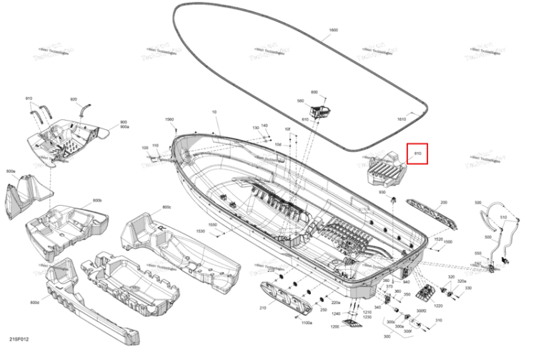 Поролон опора Sea-Doo GTR 300 X (2026) (292002785)