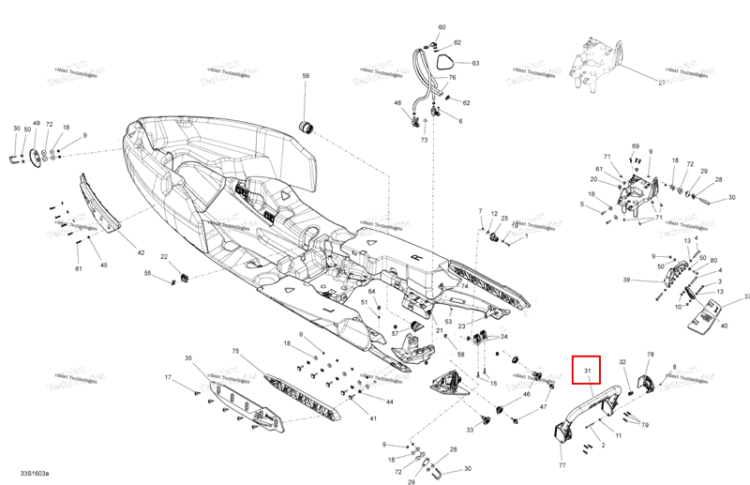 Overmolded Bar Sea-Doo RXT (2016) (292001204)
