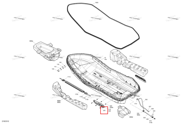 Torx головка винт M8 × 35 Sea-Doo Spark 60 (2023) (250001276)