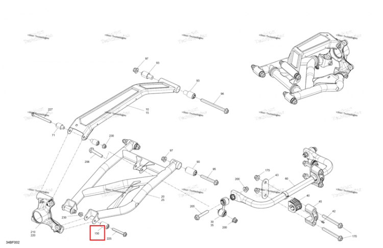 Подвески рычаг втулка Can-Am Commander 1000R EFI XT (2026) (706006099)