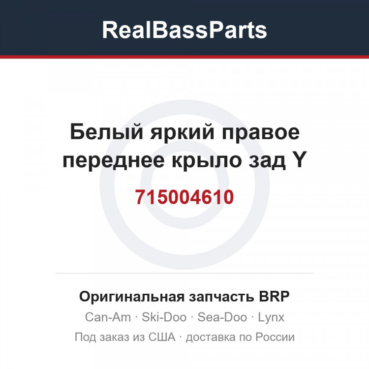 715004610 Белый яркий правое переднее крыло зад Y