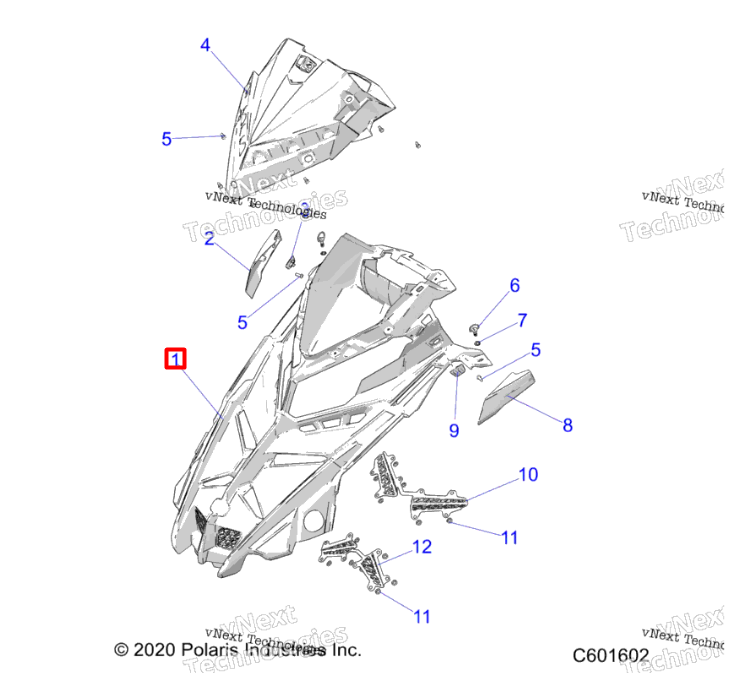 5459678-266 Капот черный Polaris MATRYX 5456422-266 5458574-266