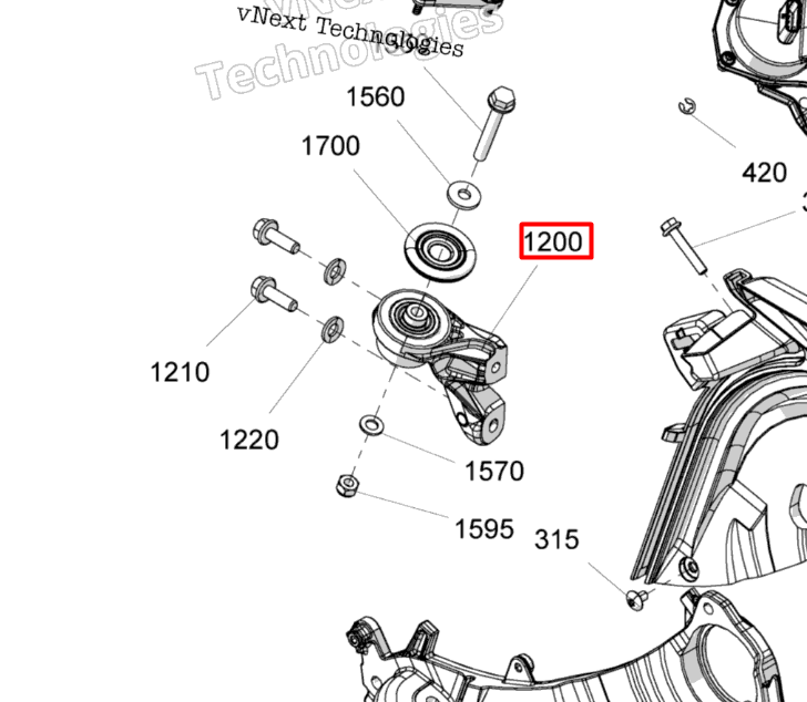 512061688 512061418 Кронштейн двигателя левый Ski-Doo 512061419