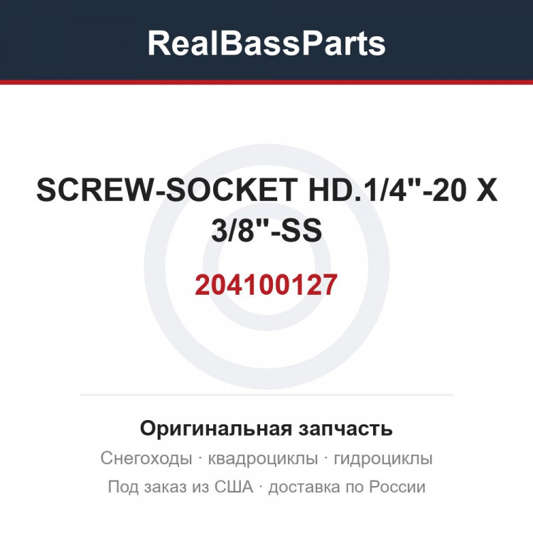 204100127 SCREW-SOCKET HD.1/4"-20 X 3/8"-SS
