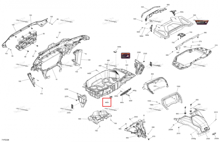 Корпус крышка Can-Am Outlander 4x4 XT 1000R (2025) (705014660)